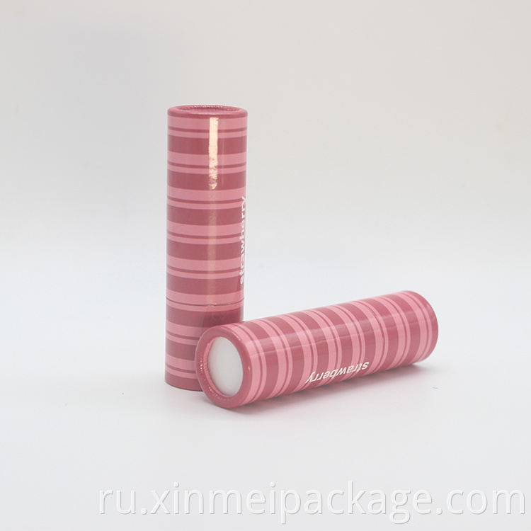 paper lip balm tube pink